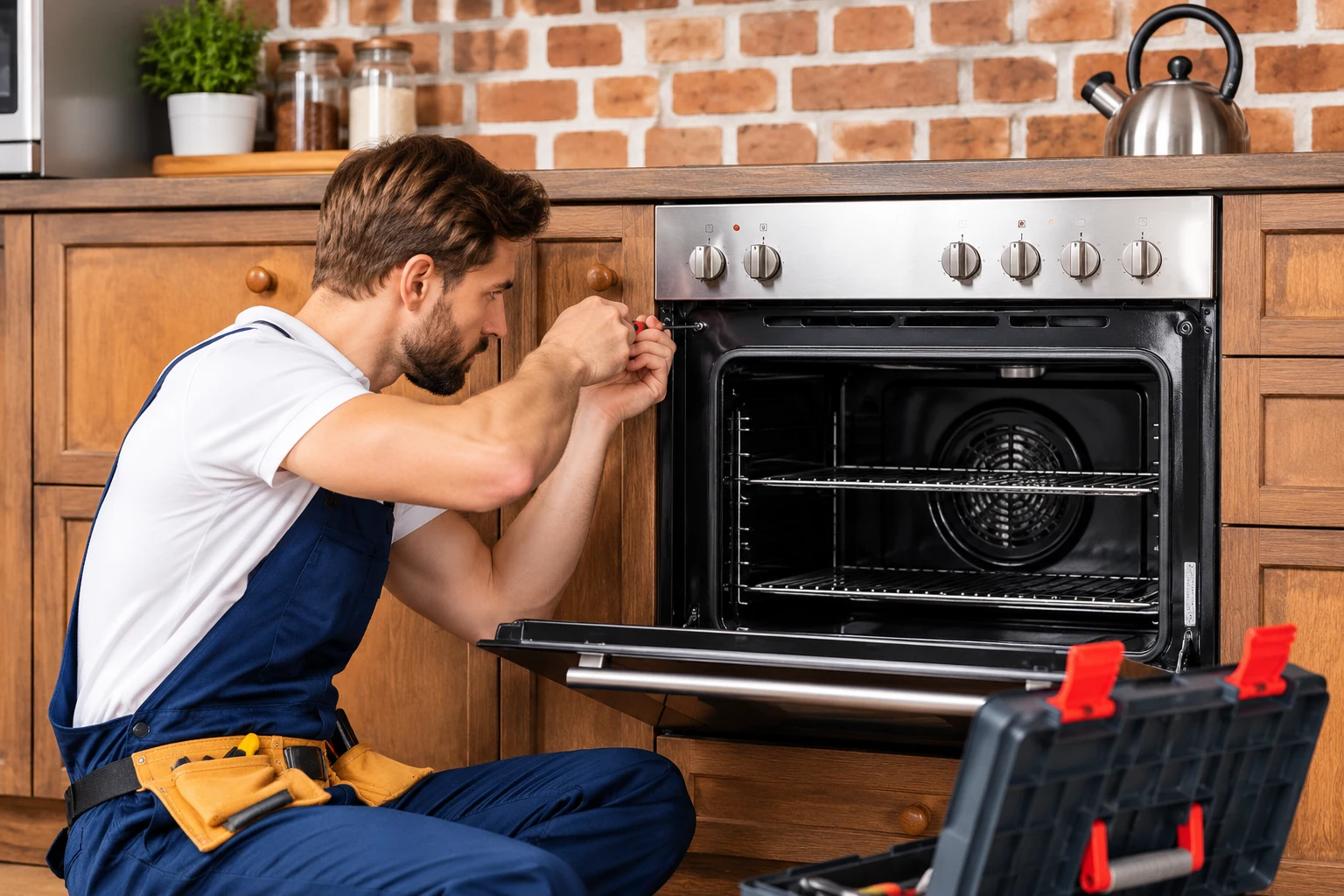 Kitchen range and oven ready for appliance service